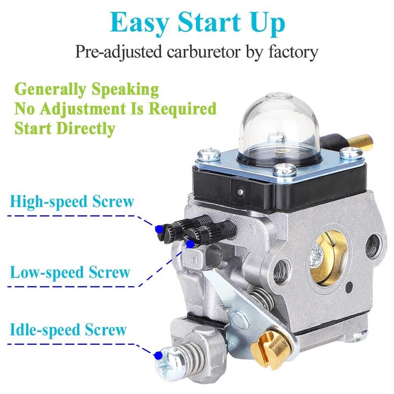 HOODELL C1U-K82 C1U-K54A Carburetor, for Mantis Tiller 7222 7222M 7225 7920, Echo TC-210 HC-1500, Premium Cultivator Carb, Plus Rebuild Kit Primer Bulb Fuel Line and More - Image 5